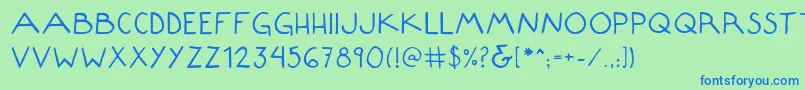 フォントComposition – 青い文字は緑の背景です。