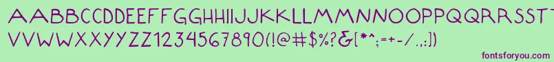 Composition Font – Purple Fonts on Green Background