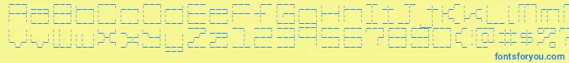 Шрифт StashOfDashes – синие шрифты на жёлтом фоне