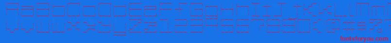 フォントStashOfDashes – 赤い文字の青い背景