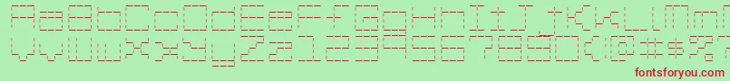 StashOfDashes-fontti – punaiset fontit vihreällä taustalla