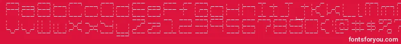 フォントStashOfDashes – 赤い背景に白い文字