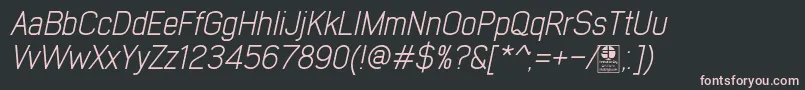 Czcionka EarlyTimesLightItalicDemo – różowe czcionki na czarnym tle