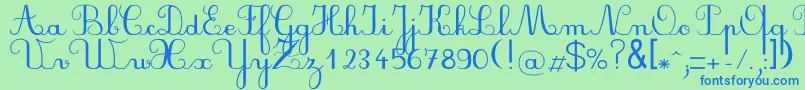 Plumndl Font – Blue Fonts on Green Background