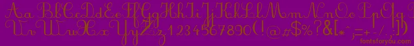 Fonte Plumndl – fontes marrons em um fundo roxo