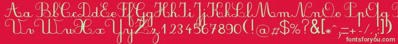 Plumndl Font – Green Fonts on Red Background