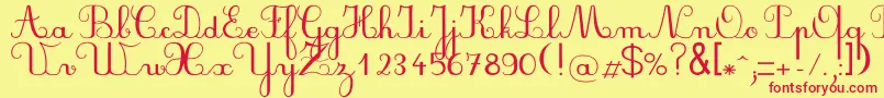 Plumndl Font – Red Fonts on Yellow Background