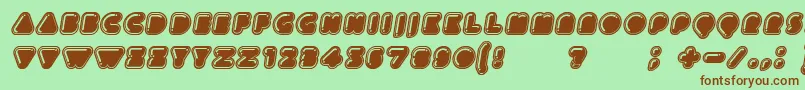 Fonte IcecreamerItalic – fontes marrons em um fundo verde