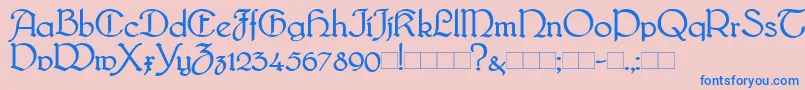 Bridge Font – Blue Fonts on Pink Background