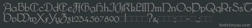 フォントBridge – 黒い背景に灰色の文字