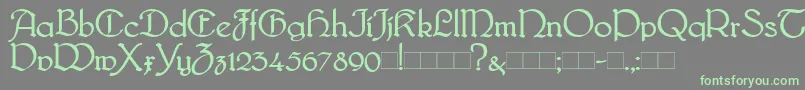 Bridge-Schriftart – Grüne Schriften auf grauem Hintergrund