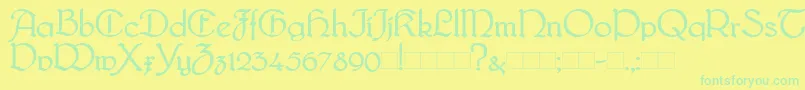 Bridge Font – Green Fonts on Yellow Background