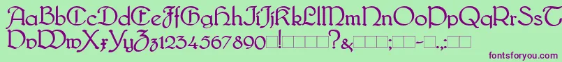 Bridge Font – Purple Fonts on Green Background