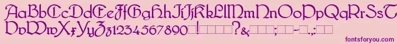 Bridge-Schriftart – Violette Schriften auf rosa Hintergrund