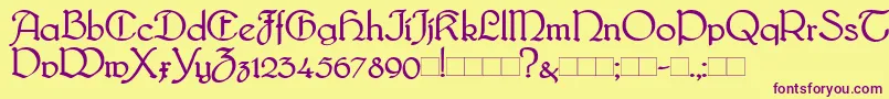 Bridge Font – Purple Fonts on Yellow Background