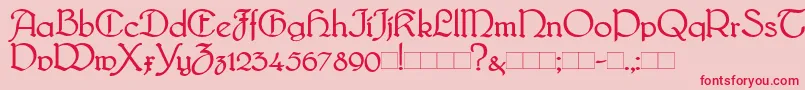 Bridge-Schriftart – Rote Schriften auf rosa Hintergrund