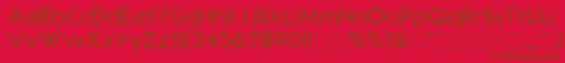 KabelmediumDgA-Schriftart – Braune Schriften auf rotem Hintergrund