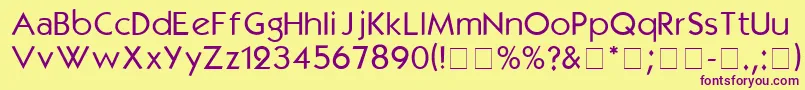 KabelmediumDgA Font – Purple Fonts on Yellow Background