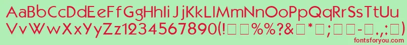Czcionka KabelmediumDgA – czerwone czcionki na zielonym tle