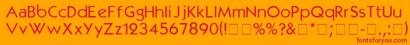 KabelmediumDgA-fontti – punaiset fontit oranssilla taustalla