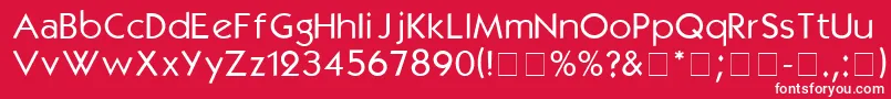 KabelmediumDgA-Schriftart – Weiße Schriften auf rotem Hintergrund