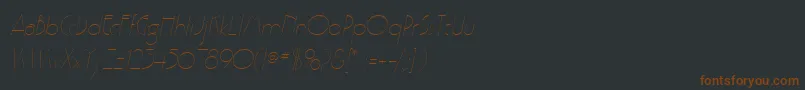 PoufSsiLightItalic-fontti – ruskeat fontit mustalla taustalla