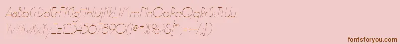 フォントPoufSsiLightItalic – ピンクの背景に茶色のフォント