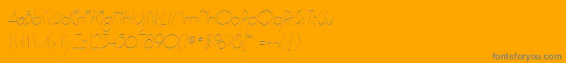 PoufSsiLightItalic-Schriftart – Graue Schriften auf orangefarbenem Hintergrund