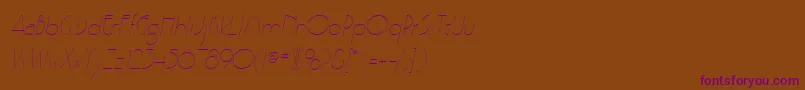 PoufSsiLightItalic Font – Purple Fonts on Brown Background