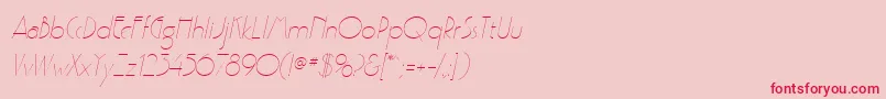 Czcionka PoufSsiLightItalic – czerwone czcionki na różowym tle