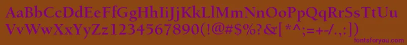 BerkeleystdBold Font – Purple Fonts on Brown Background