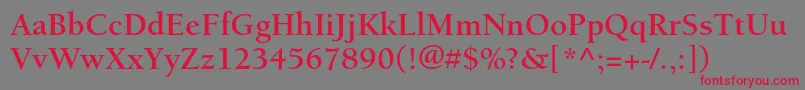 フォントBerkeleystdBold – 赤い文字の灰色の背景