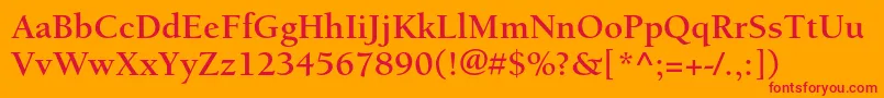 BerkeleystdBold Font – Red Fonts on Orange Background