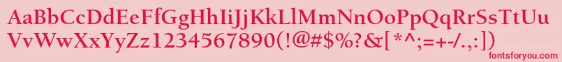 BerkeleystdBold Font – Red Fonts on Pink Background