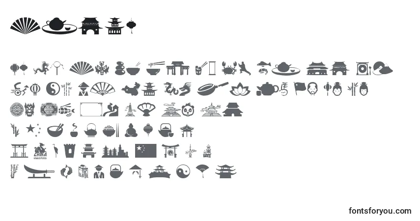 Czcionka China – alfabet, cyfry, specjalne znaki