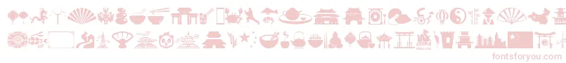 フォントChina – 白い背景にピンクのフォント