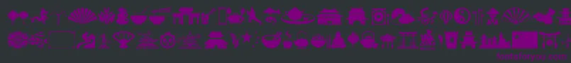China-fontti – violetit fontit mustalla taustalla