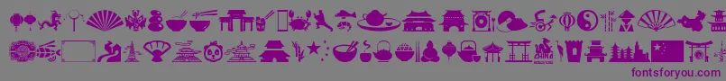 China Font – Purple Fonts on Gray Background