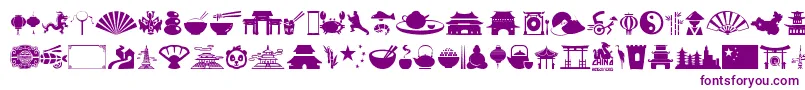 Шрифт China – фиолетовые шрифты на белом фоне