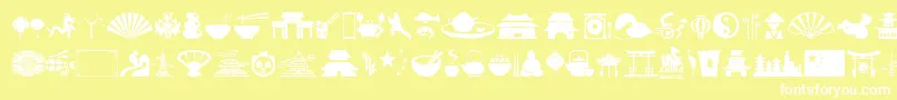 Czcionka China – białe czcionki na żółtym tle
