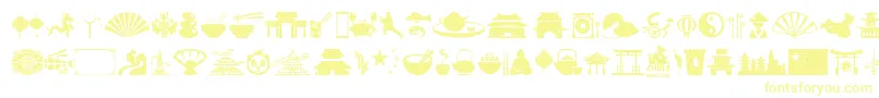 China-fontti – keltaiset fontit valkoisella taustalla