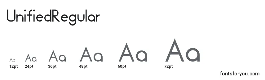 UnifiedRegular Font Sizes