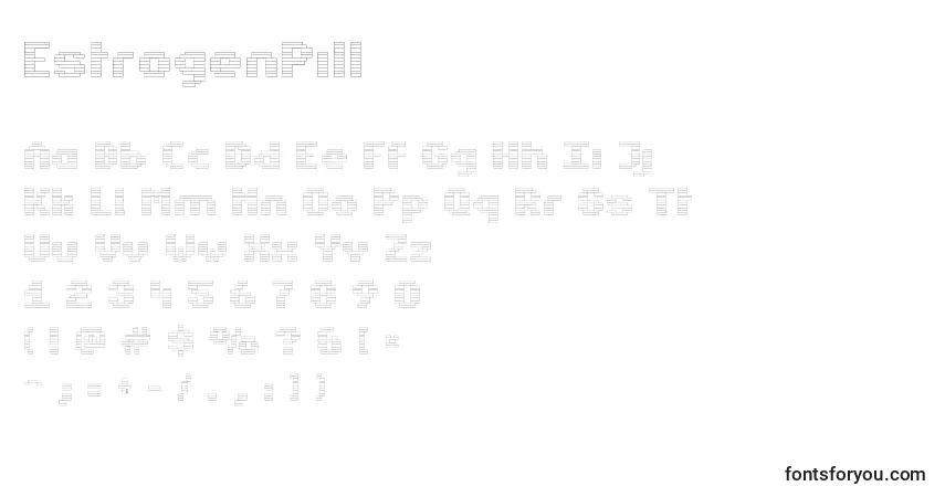 A fonte EstrogenPill – alfabeto, números, caracteres especiais