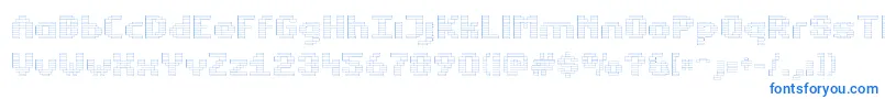 EstrogenPill-Schriftart – Blaue Schriften auf weißem Hintergrund