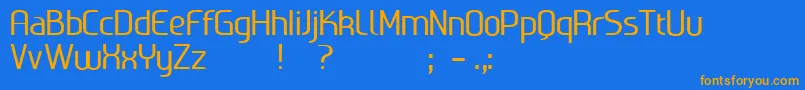 Ageone Font – Orange Fonts on Blue Background