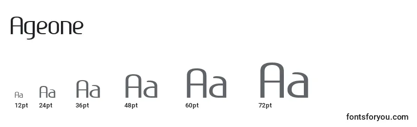 Ageone Font Sizes