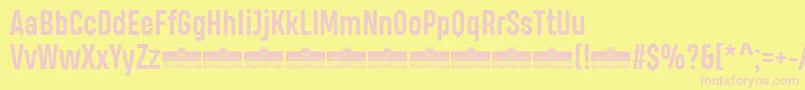HeadingProBoldTrial Font – Pink Fonts on Yellow Background