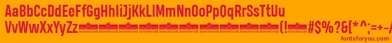 HeadingProBoldTrial Font – Red Fonts on Orange Background