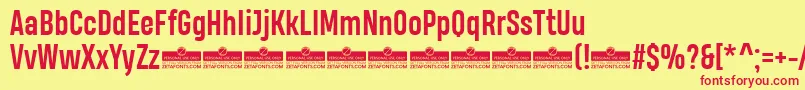 HeadingProBoldTrial Font – Red Fonts on Yellow Background