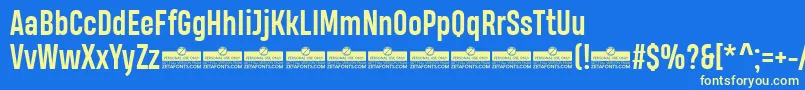 HeadingProBoldTrial Font – Yellow Fonts on Blue Background